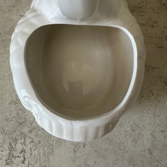 Vintage Ceramic Kissing Swans Double Planter Love Bird Couple 11” Decor EUC - Picture 8 of 9